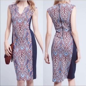 HD in Paris Anthropologie stretch jacquard dress S